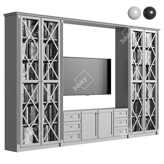 Modern TV Wall Unit Furniture 3D model image 1