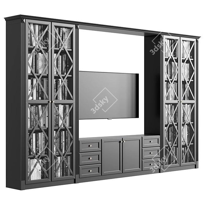 Modern TV Wall Unit Furniture 3D model image 3