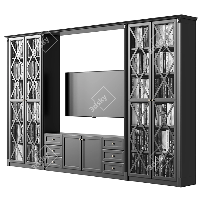 Modern TV Wall Unit Furniture 3D model image 4