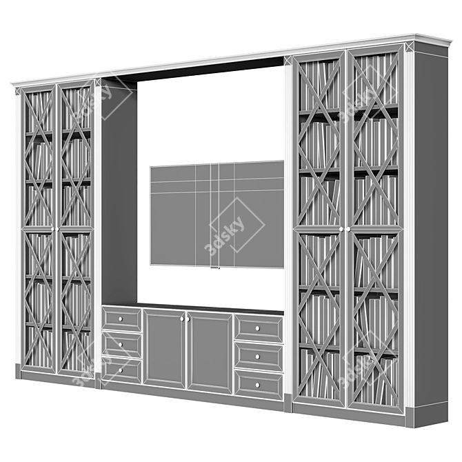 Modern TV Wall Unit Furniture 3D model image 6