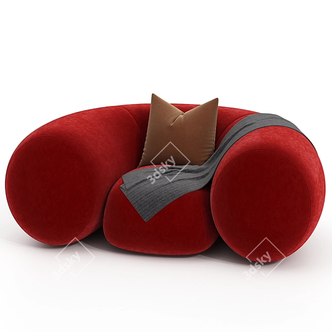 Modern Mollo Armchair 3D Model 3D model image 2