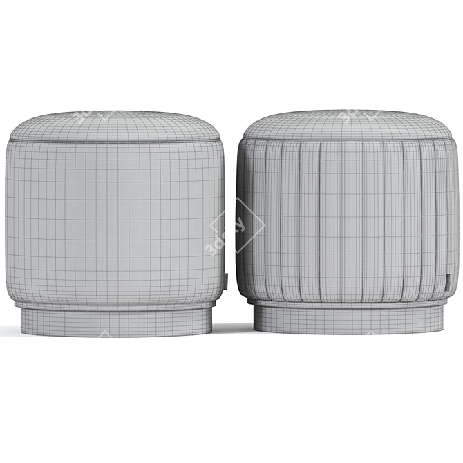 Modern Ottoman Pouf 3D Models 3D model image 2