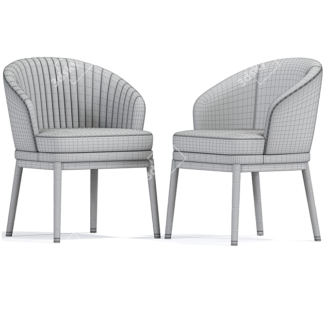 Elegant Dining Chair Set, 3D 3D model image 1