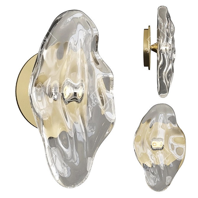 Hand-Blown Glass Pineapple Wall Light 3D model image 1
