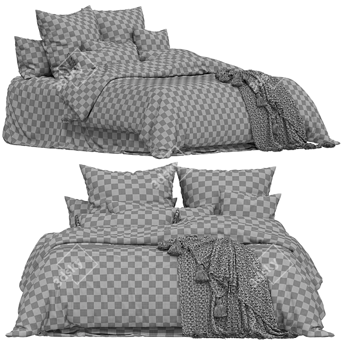 Luxury Duke Velvet Quilt Set 3D model image 4