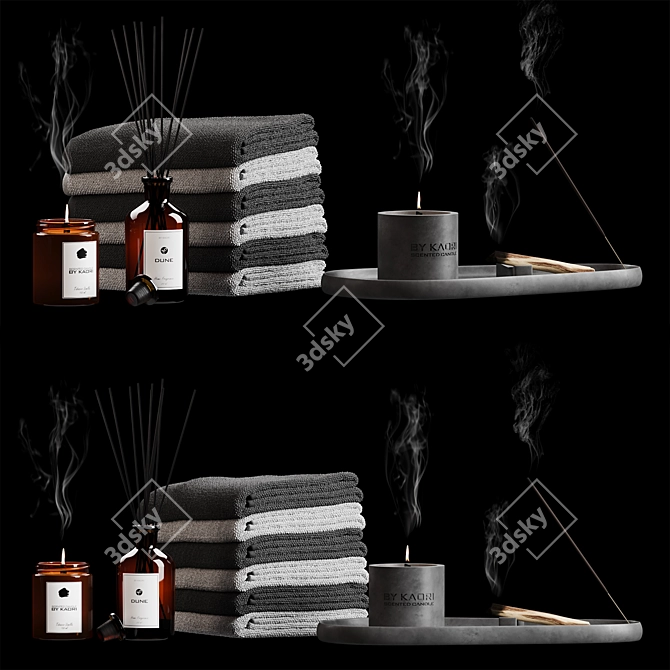 Aroma Towels & Meditative Set 3D model image 1