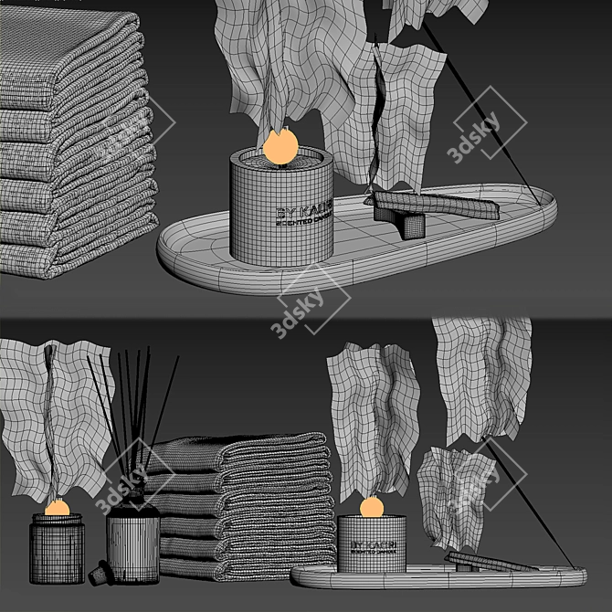 Aroma Towels & Meditative Set 3D model image 3