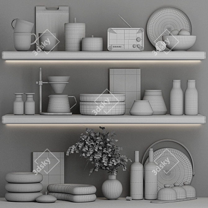 Title: Kitchen Accessories Bundle Set 3D model image 4