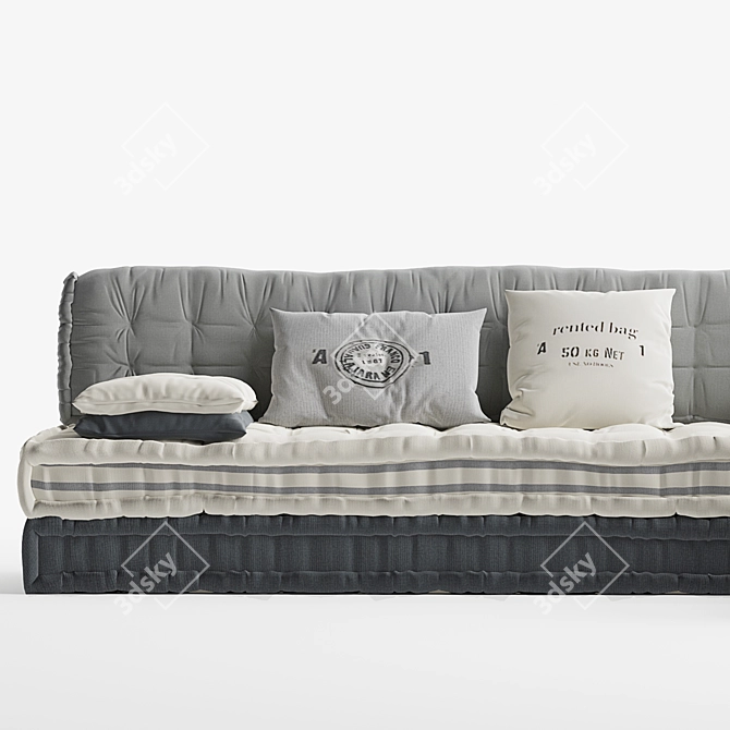 Modern Gray Maili Sectional Sofa 3D model image 6