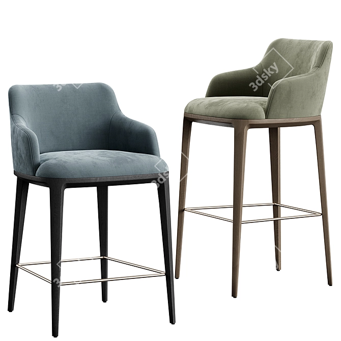Form S Bar Stool Set 3D model image 1