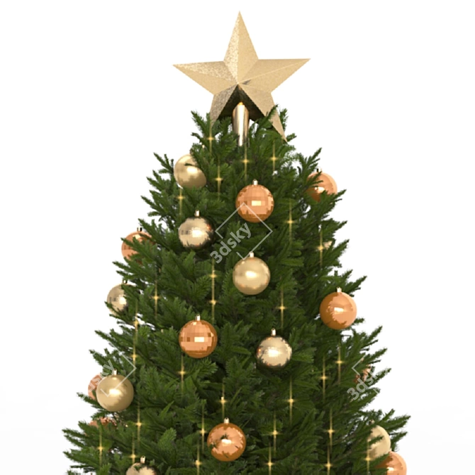 Vintage Christmas Tree 2015 Display 3D model image 2