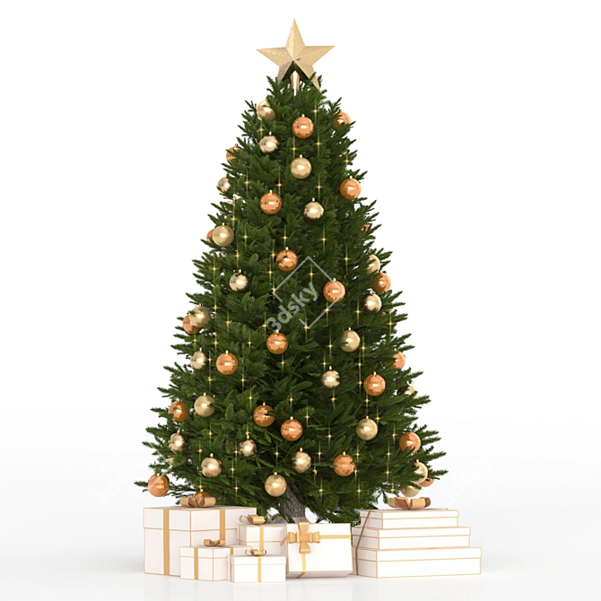 Vintage Christmas Tree 2015 Display 3D model image 3