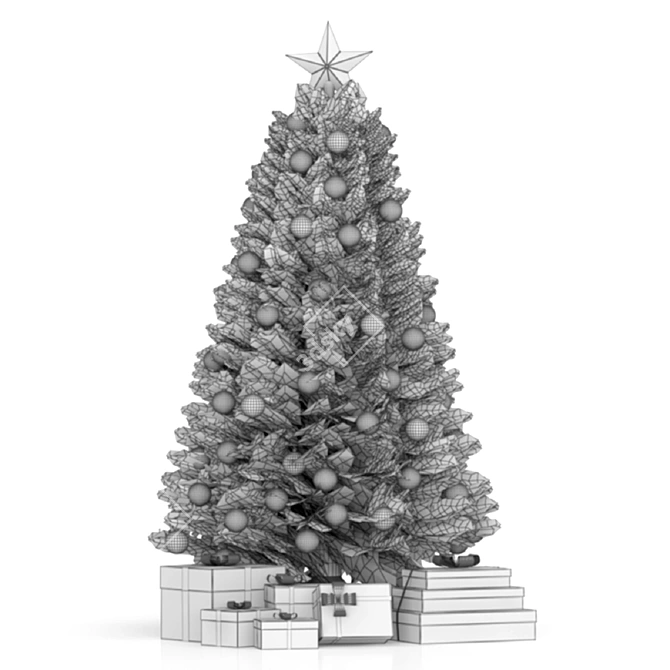 Vintage Christmas Tree 2015 Display 3D model image 4