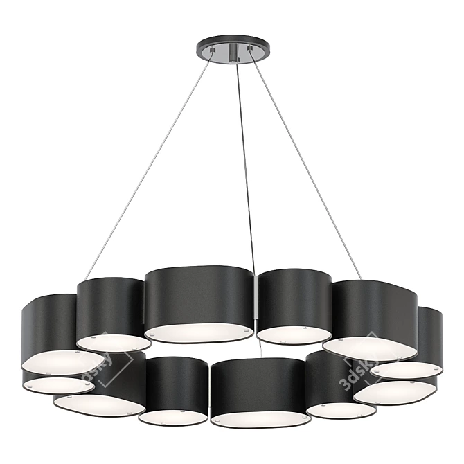 Opal Glow Chandelier 3D model image 1