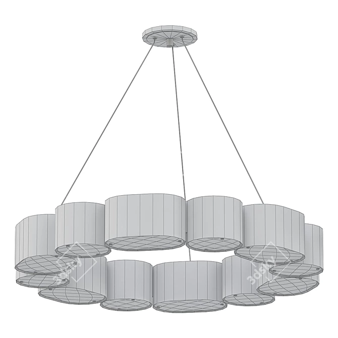 Opal Glow Chandelier 3D model image 2