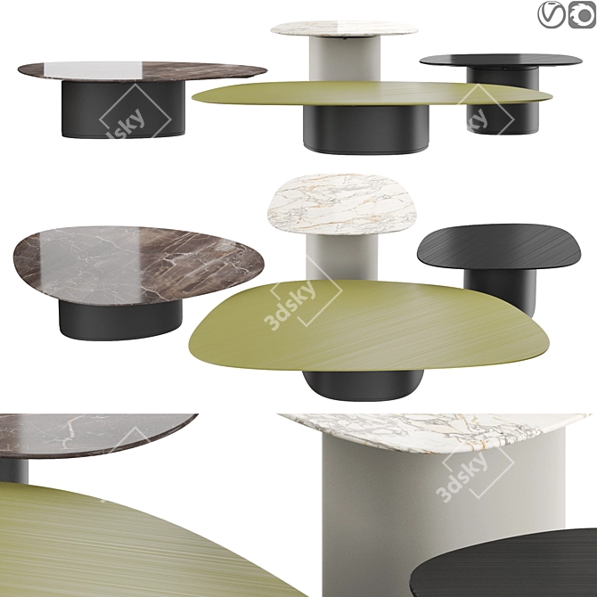 Giorgetti Galet Modern Geometric Coffee Tables 3D model image 1