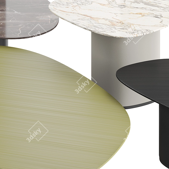 Giorgetti Galet Modern Geometric Coffee Tables 3D model image 2