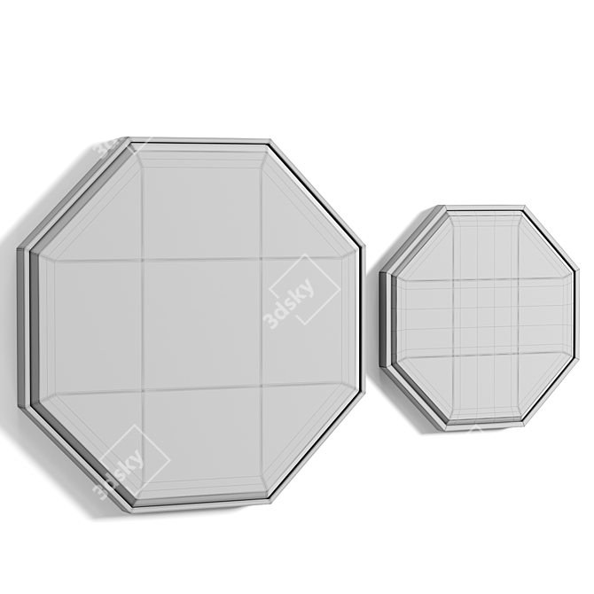 Cloverly Irregular Wall Mirror, Handcrafted 3D model image 2