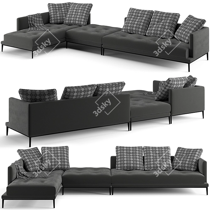 Bonaldo Soft Island Sofa 407cm 3D model image 1