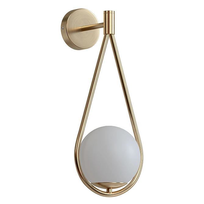 Modern White Metal Sphere Sconce 3D model image 3