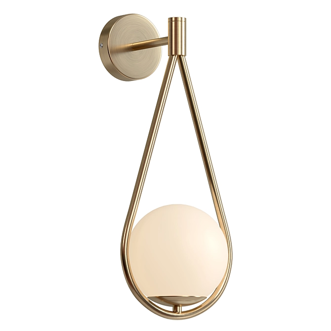 Modern White Metal Sphere Sconce 3D model image 4