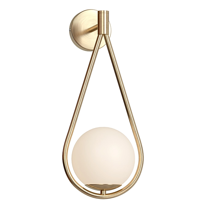 Modern White Metal Sphere Sconce 3D model image 1