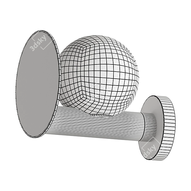 Modern Typography VELA Sconce Art 3D model image 13