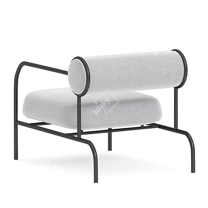 Modern Velvet Shiro Kuramata Sofa 3D model image 2