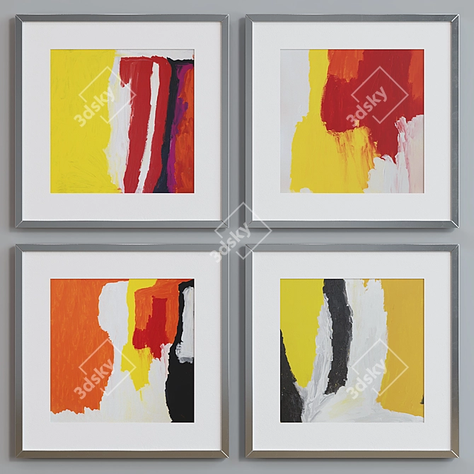 Modern Abstract Picture Frame Set 3D model image 5