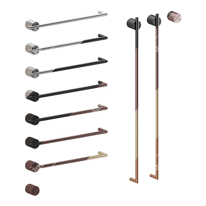 Designer Heated Towel Rails 3D model image 2