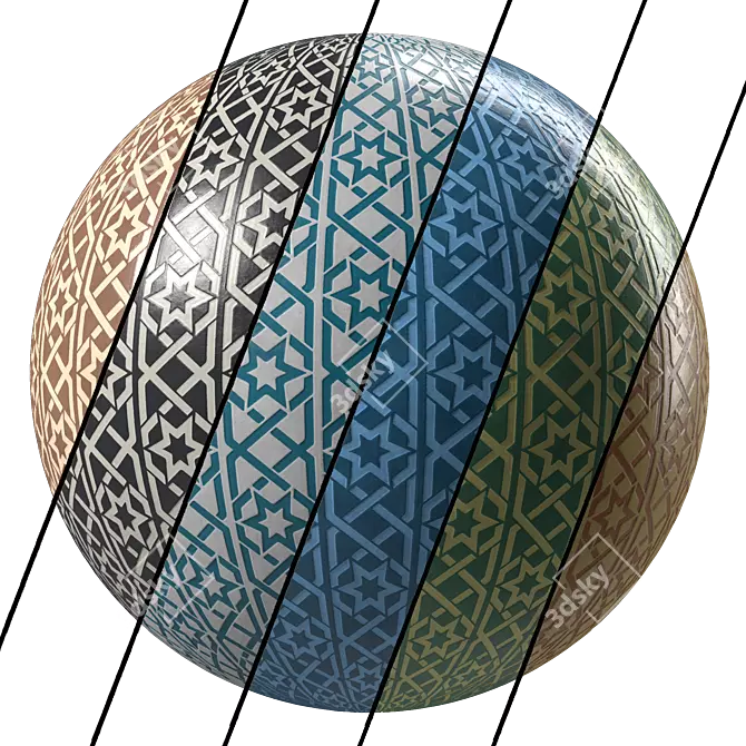 Islamic Stone Mosaic 4k Texture 3D model image 6