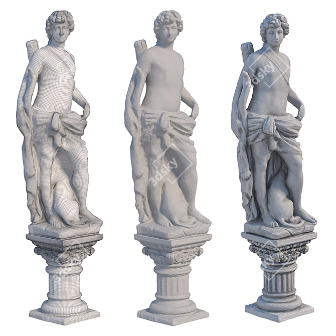 Greek Sculpture Tristan 3D model image 3