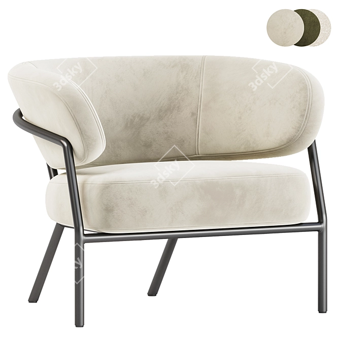 Elegant NANI Armchair in 3D 3D model image 2