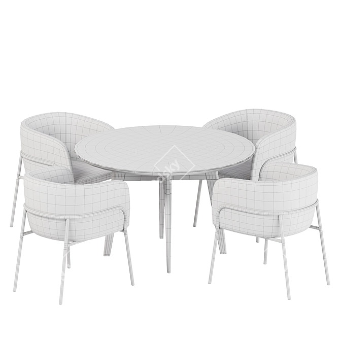 Contemporary Dining Set - Laika Chair & Abrey Table 3D model image 3