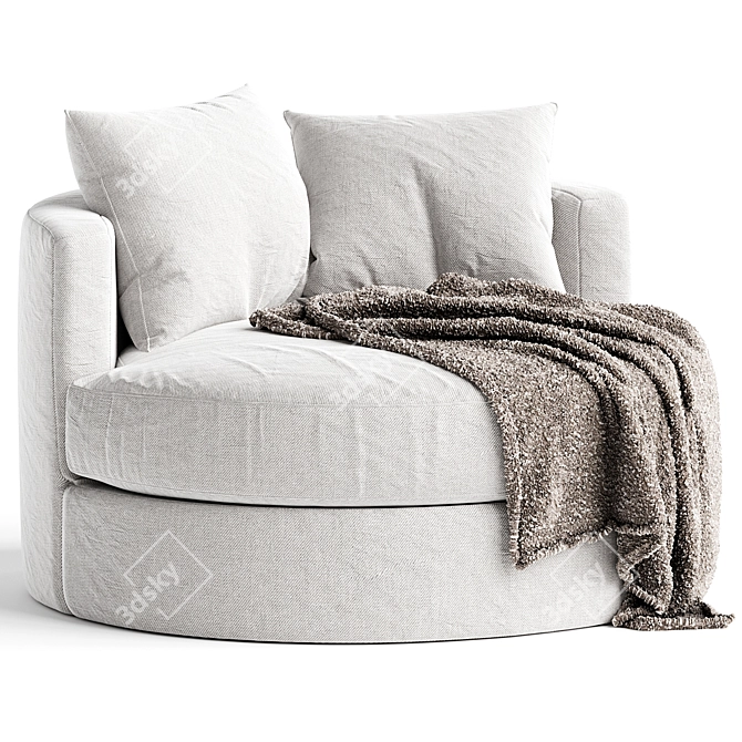 Balboa Swivel Armchair, Upholstered Comfort 3D model image 1