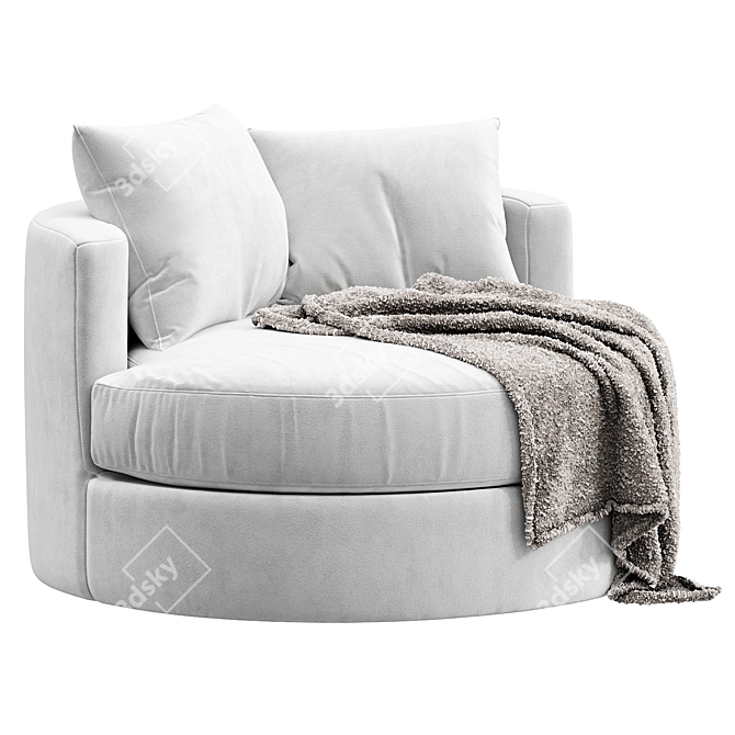 Balboa Swivel Armchair, Upholstered Comfort 3D model image 4