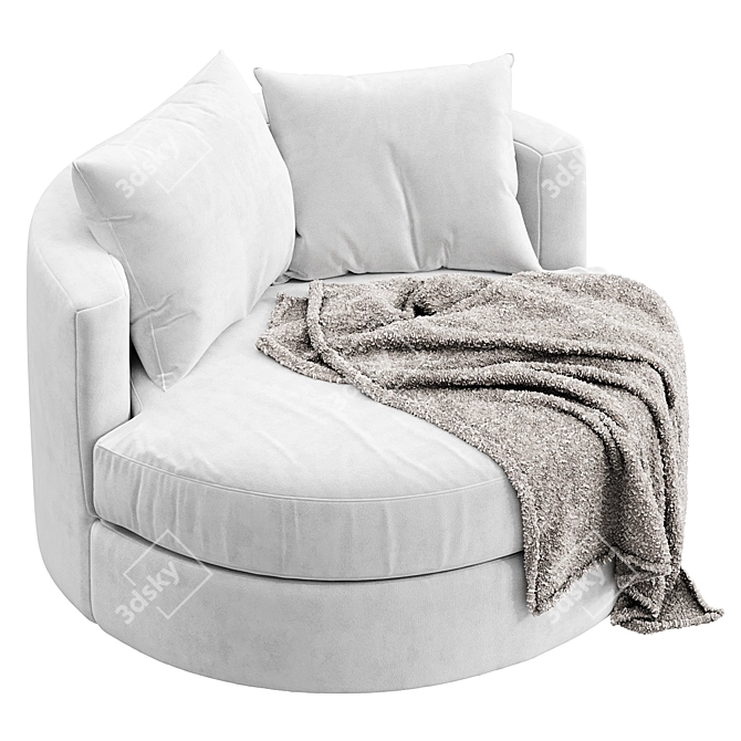Balboa Swivel Armchair, Upholstered Comfort 3D model image 5