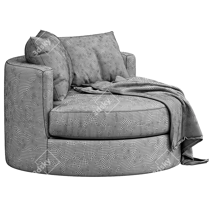 Balboa Swivel Armchair, Upholstered Comfort 3D model image 6