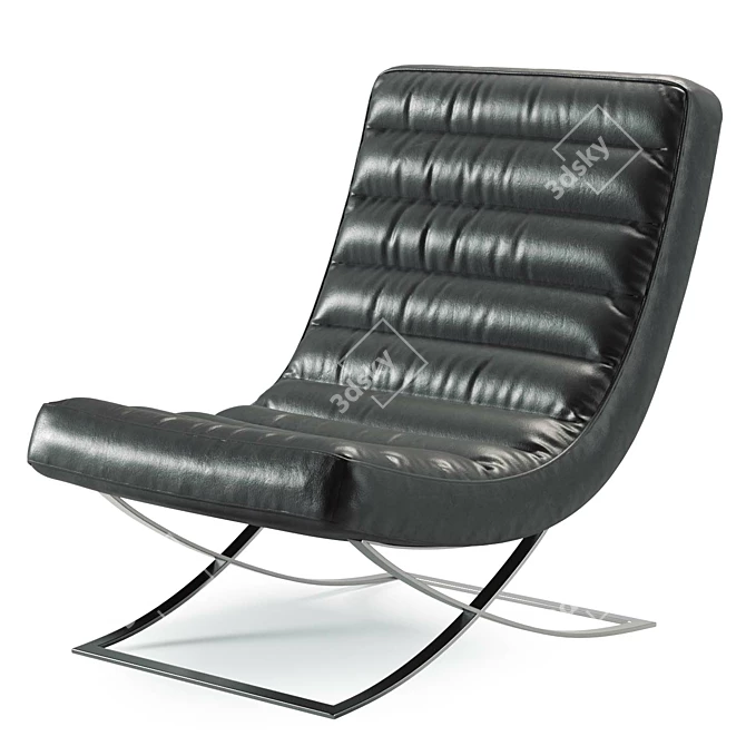  Luxe Leather Lounger: Exclusive Comfort 3D model image 2