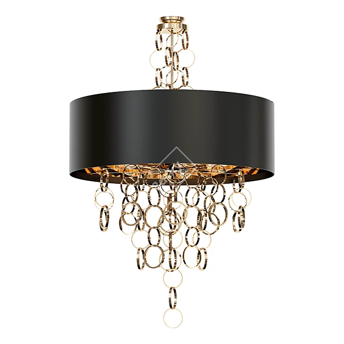 Golden Circle Black Chintz Chandelier 3D model image 1