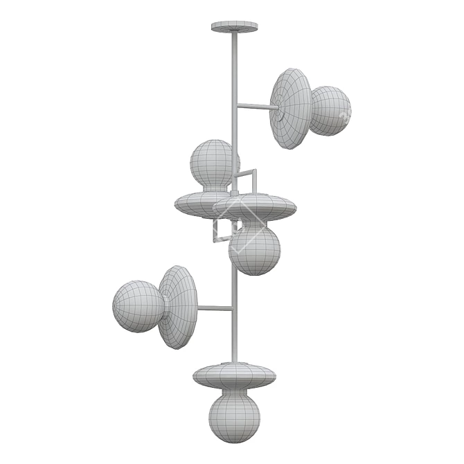 Elegant Pimpri Chandelier Fixture 3D model image 2