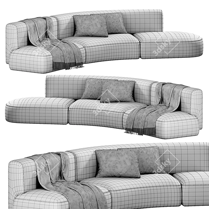 Elegant JEFF Sofa by Pedrali 3D model image 3