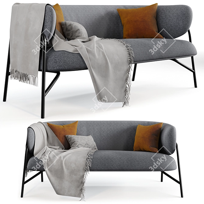 Rossin Samurai Small Sofa: Ready for Corona Render 3D model image 1