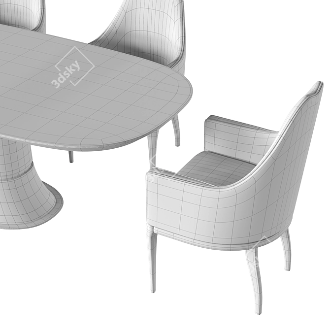 Luxury Contemporary Designer Dining Set 3D model image 7