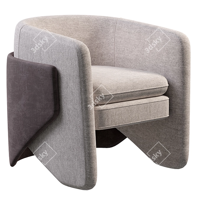 Elegant Thea Chair in Dusty Blush 3D model image 1