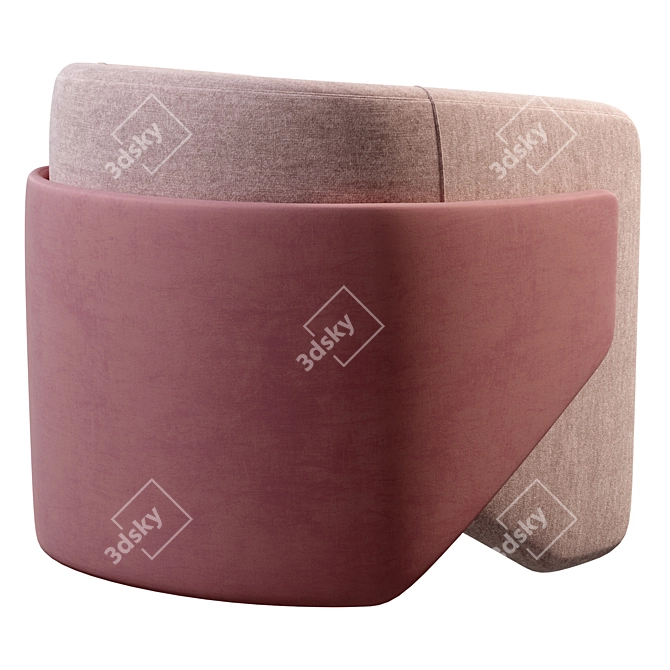 Elegant Thea Chair in Dusty Blush 3D model image 3