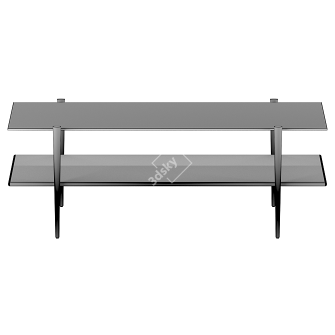 Mid-Century Marble Art Display Coffee Table 3D model image 4
