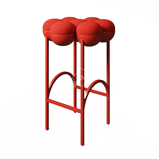 Red Saturn Bar Stool, Splash of Bohemian Opulence 3D model image 1