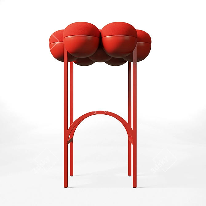 Red Saturn Bar Stool, Splash of Bohemian Opulence 3D model image 3