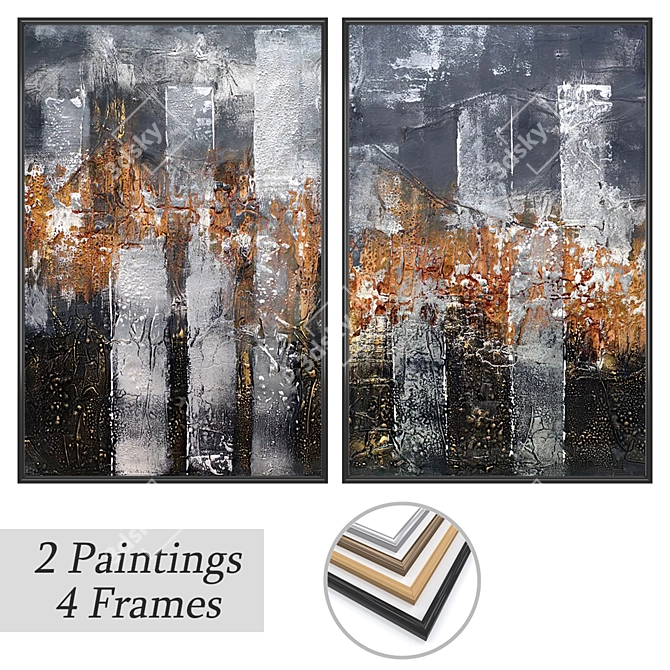 Duo Art Set with Frame Options 3D model image 1